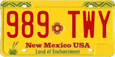 NM license plate 989TWY