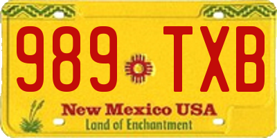 NM license plate 989TXB