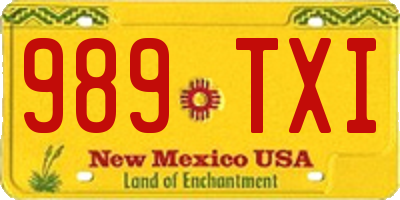 NM license plate 989TXI