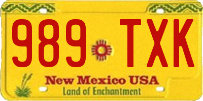 NM license plate 989TXK