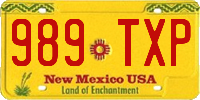 NM license plate 989TXP