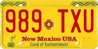 NM license plate 989TXU