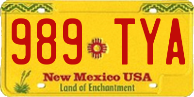 NM license plate 989TYA