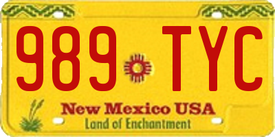 NM license plate 989TYC