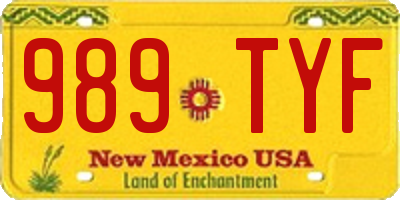 NM license plate 989TYF