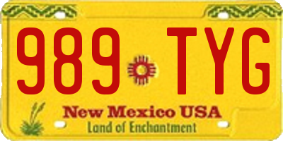 NM license plate 989TYG