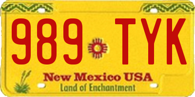 NM license plate 989TYK