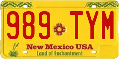 NM license plate 989TYM