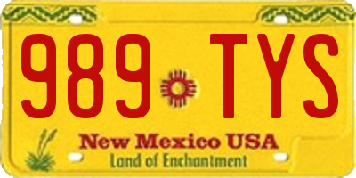 NM license plate 989TYS