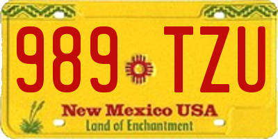NM license plate 989TZU