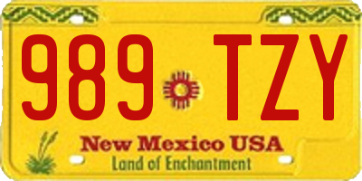 NM license plate 989TZY