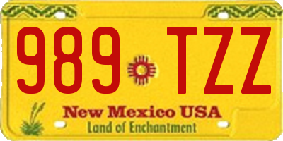 NM license plate 989TZZ