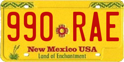 NM license plate 990RAE