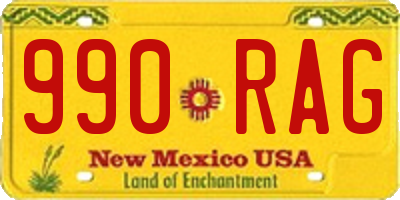 NM license plate 990RAG