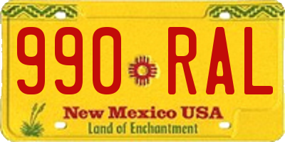 NM license plate 990RAL