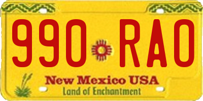 NM license plate 990RAO