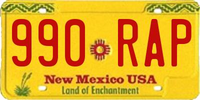 NM license plate 990RAP