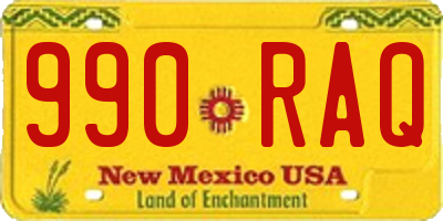 NM license plate 990RAQ