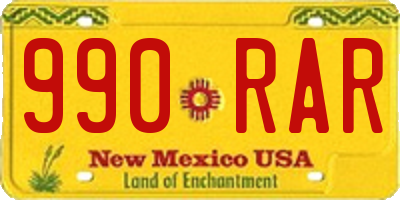 NM license plate 990RAR