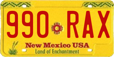 NM license plate 990RAX