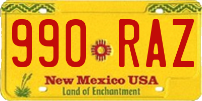 NM license plate 990RAZ