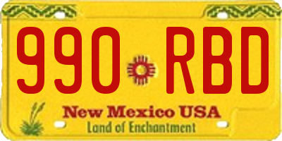 NM license plate 990RBD