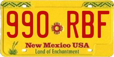 NM license plate 990RBF