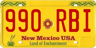 NM license plate 990RBI
