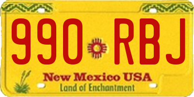 NM license plate 990RBJ