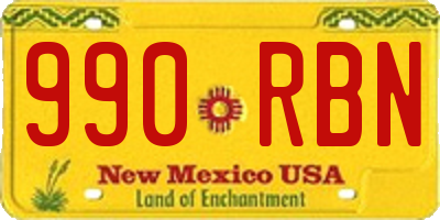 NM license plate 990RBN