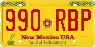 NM license plate 990RBP