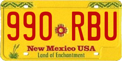 NM license plate 990RBU