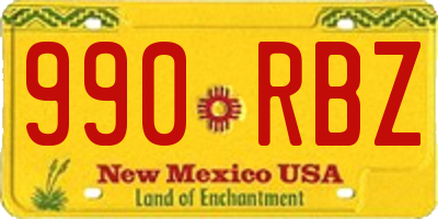 NM license plate 990RBZ