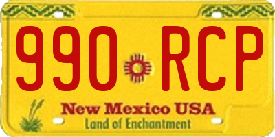 NM license plate 990RCP