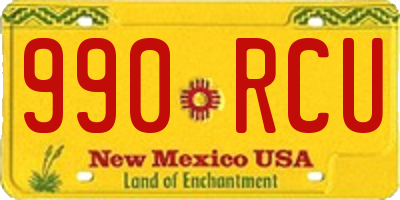 NM license plate 990RCU