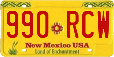 NM license plate 990RCW