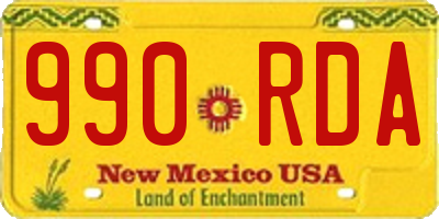 NM license plate 990RDA