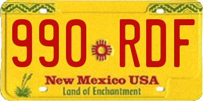 NM license plate 990RDF