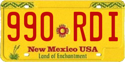 NM license plate 990RDI