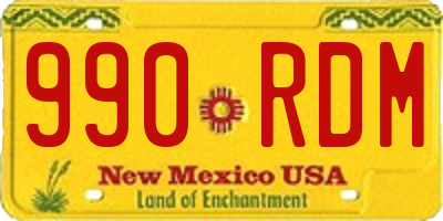 NM license plate 990RDM