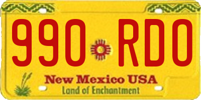 NM license plate 990RDO