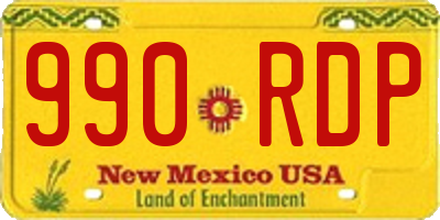 NM license plate 990RDP