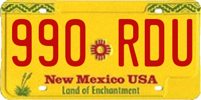NM license plate 990RDU