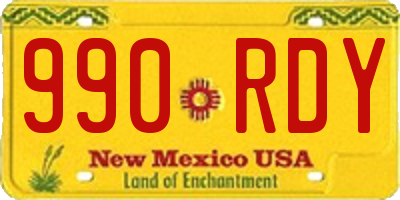 NM license plate 990RDY