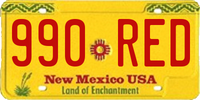 NM license plate 990RED
