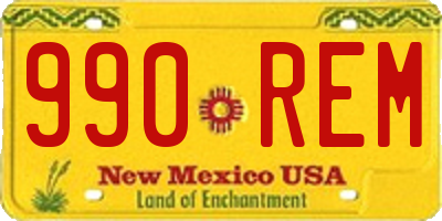NM license plate 990REM