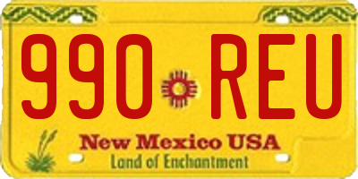 NM license plate 990REU