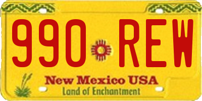 NM license plate 990REW