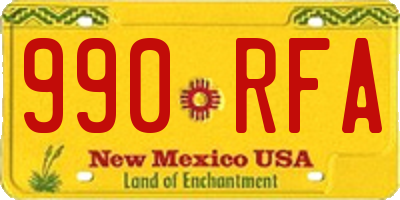 NM license plate 990RFA