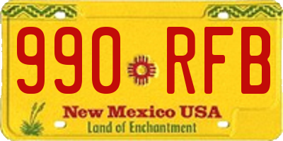 NM license plate 990RFB